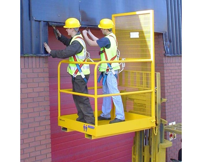 Forklift Material Handling Safety Access Platform Cage Two Person Through Bars Gb Forklifts Ltd